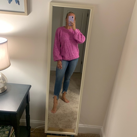 Shop the Mint pink balloon sleeve sweater - Picture 1 of 4